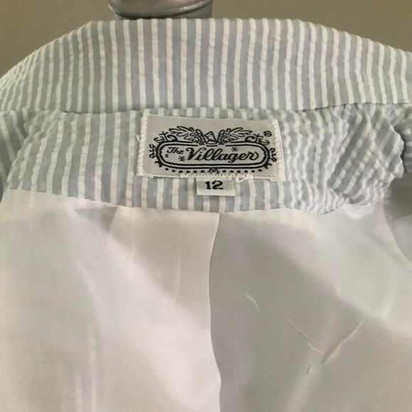 1970s The Villager Pinstriped Seersucker Jacket Size 12 Fits Modern Medium - Picture 5 of 5